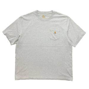 【980円スタート】USA古着 半袖 Tシャツ carhartt カーハート ワーク ポケット付き シンプル グレー メンズ2XL 大きいサイズ 古着卸 BA1413