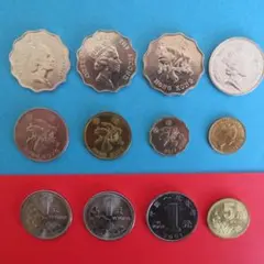 外国硬貨　香港と中華人民共和国の硬貨12枚　美品！