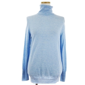 ダーマコレクション dama collection ニット セーター タートルネック 薄手 長袖 カシミヤ 100％ ライトブルー 水色 M レディース