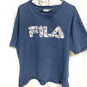 ★良品★ FILA Tシャツ 半袖 Lサイズ 紺色　ネイビー　メンズ　レディース　ユニセックス　古着　即日発送