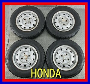 ■中古タイヤホイール■　HONDA スチールホイール 12インチ 4J +37 4H 100 BRIDGESTONE W300 145R12 6PR LT 冬 激安 送料無料 K135