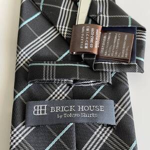 BRICK HOUSE by TOKYO SHIRT（ブリックハウス） 黒青チェックネクタイ