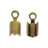 アクセサリーパーツ 金具 カシメ ２ｍｍ 紐止め 金古美 アンティークゴールド