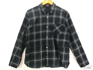 ズッカ ZUCCa ZU81FJ256　シャツ　長袖　チェック　Black　M