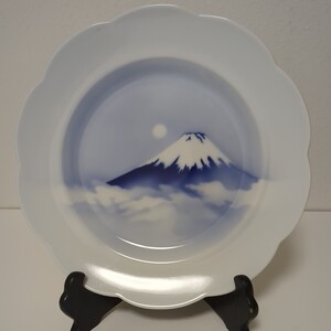 深川製磁 富士山 花型大皿