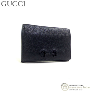 グッチ （GUCCI） ホースビット付き ミニウォレット カードケース 名刺入れ 745983 ブラック（新品）