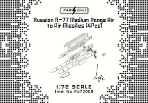 ◆◇FABSCALE【Fa72009】1/72 ロシアR-77誘導ミサイル/パイロン (4基)◇◆