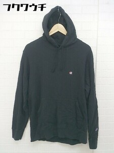 ◇ Champion チャンピオン × earth music&ecology 長袖 プルオーバー パーカー サイズF ブラック レディース