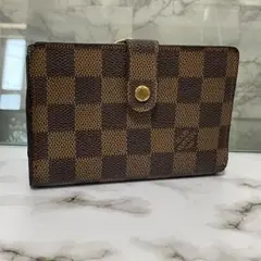 LOUIS VUITTON ルイヴィトン ダミエ がま口 二つ折り財布 ホック