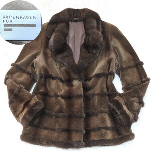 超高級 極上の一品!!!!! KOPENHAGEN FUR コペンハーゲンファー 毛皮コート MINK ミンク ジャケット ファー シェルボタン ブラウン 