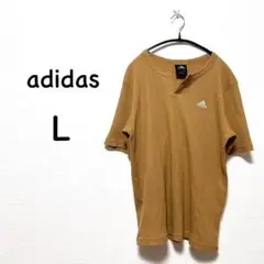 166◆【adidas　アディダス】半袖Tシャツ　ブラウン　スポーツ　運動　L