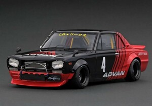 ignition model 1/18 LB-WORKS ハコスカ 2Door ADVAN (深リムスチールホイール 14インチホイール) (IG2646)