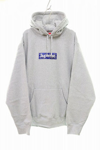 シュプリーム SUPREME 19AW Bandana Box Logo Hooded Sweatshirt XL Heather Grey バンダナ ボックス ロゴ スウェット パーカー ☆AA★2407