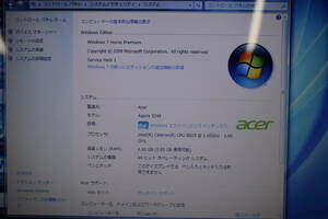 ACER ASPIRE 5349　Celeron B815 1.6GHz 6GB