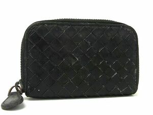 1円 BOTTEGA VENETA ボッテガヴェネタ イントレチャート レザー カードケース カード入れ 名刺入れ メンズ ブラック系 AX7612