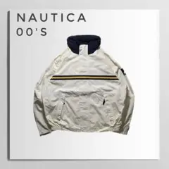 00s NAUTICAナイロンジャケット裏メッシュフーディY2Kテック