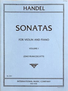 ヘンデル ヴァイオリンソナタ集 第1巻 (ヴァイオリン+ピアノ) 輸入楽譜 Handel Sonatas for Violin and Piano Volume 1 洋書