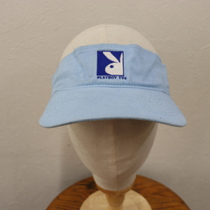 CAP272 2000年代製 AMC プレイボーイ サンバイザー■00s ブルー アメカジ ストリート 帽子 CAP PLAYBOY 古着 古着卸 オールド 激安 希少 