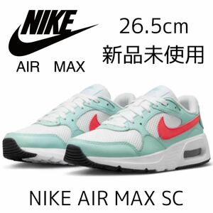 26.5cm 新品 NIKE AIR MAX SC エアマックス エスシー カジュアル 定番 人気 クッション スニーカー 白 ホワイト 赤 レッド ウィメンズ 27.0