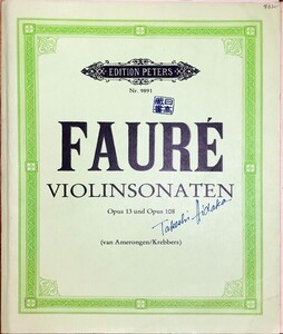 フォーレ バイオリン・ソナタ Op.13 Op.108 (ヴァイオリン＋ピアノ) 輸入楽譜 FAURE Sonate Op.13 Op.108 洋書