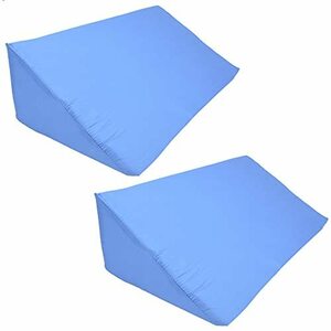 介護用三角マット 三角クッション サポート枕 洗濯可能 床ずれ防止 ストレッチ (ブルー 2個)