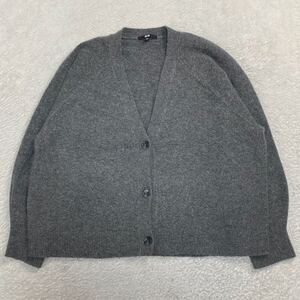 UNIQLO ユニクロ　スフレヤーンショートカーディガン　251-451684 レディース　2ＸＬ　オーバーサイズ　大きめ　Ｖネック　グレー　