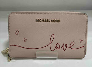 MICHAEL KORS 35S9GGFE7L フォンウォレット LOVE 長財布 マイケルコース ピンク ラウンドファスナー