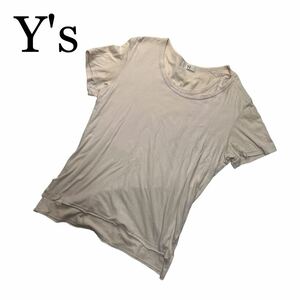 Y's ワイズ Tシャツ 半袖 ブラウス ピンクベージュ系 サイズ3