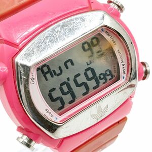 【ジャンク】Adidas　アディダス　ADH1565　クォーツ腕時計　ピンク　デジタル　ケース：42㎜