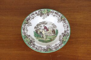 スポード　バイロン　スーププレート　スープ皿　イギリス　SPODE　アンティーク　ハンドペイント　陶磁器　つ304