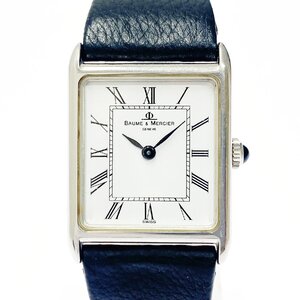 【1円スタート】Baume & Mercier ボーム＆メルシェ GENEVE スクエア SS 手巻き ボーイズ腕時計 345120