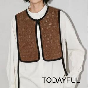 TODAYFUL コードヤーンパイピングベスト　22 完売 TODAYFUL Cordyarn Piping Vest ニットベスト　ブラウン221205