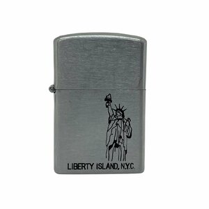 未使用 保管品 LIBERTY ISLAND,N.Y.C. 自由の女神 オイルライター シルバーカラー 喫煙グッズ 煙草 たばこ 喫煙 JAPAN 着火未確認