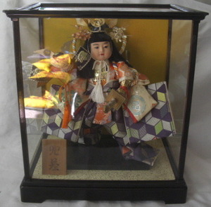 日本人/時代物コレクション「武者人形ケース飾り 兜差 」中古品R060208