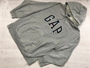 ギャップ GAP オールド レトロ アメカジ 古着 定番ロゴ 裏パイル プルオーバー スウェット パーカー メンズ L グレー