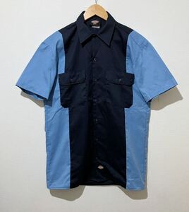 US古着 DICKIES ディッキーズ 2トーン 半袖ワークシャツ サイズ S