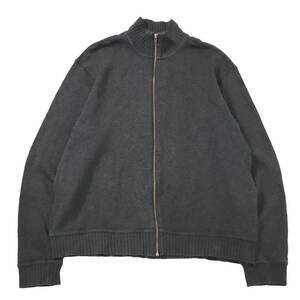 [L] 00s Banana Republic コットン フルジップ セーター ダークグレー バナナリパブリック zip カーディガン ドライバーズ ニット 90s