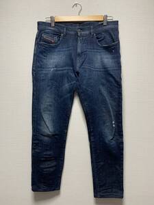 美品☆[DIESEL] D-STRUKT JOGG 09B50 SLIM ジョグデニム ストレッチスウェット インディゴデニムパンツ 31 ディーゼル