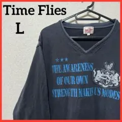 【希少】Time Flies プリントTシャツ 長袖 ヴィンテージ 男女兼用