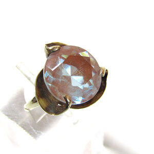 ★Vintage design Saphiret glass K10 WG ring (size10)