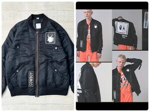 希少 Helmut Lang ヘルムートラング x Travis Scott トラヴィス スコット MA-1 Cowboy Patch Bomber Jacket パッチ ボンバー ジャケット XL