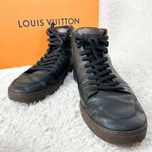 ルイヴィトン LOUIS VUITTON モノグラム ハイカットスニーカー レザー ブラウン ブラック 27ｃｍサイズ8 1/2（27cm相当）メンズ