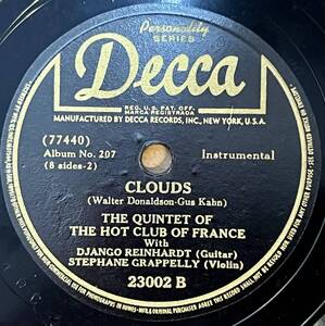 THE QUINTET OF HCOF w DJANGO REINHARDT DECCA Avalon/ Clouds