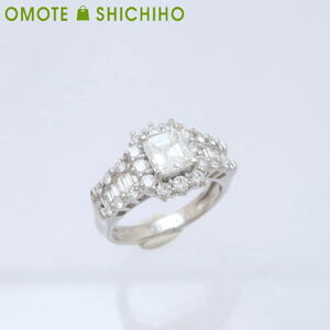 PT900 ダイヤモンド リング 12号 D:0.890ct 0.80ct プラチナ I VVS2 EM 4月 誕生石 鑑定書付 ソーティング付 美品◆中古品(新品仕上済)