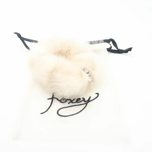 美品 FOXEY フォクシー ミンクファー シュシュ ラインストーン ビジュー ヘアアクセ レディース AM5286