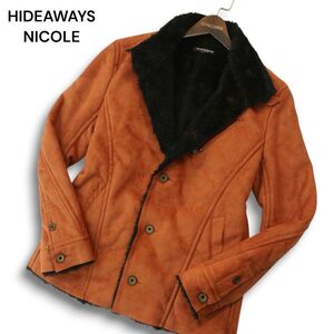 HIDEAWAYS NICOLE ハイダウェイ ニコル 秋冬 裏ボア★ フェイク ムートン ジャケット Sz.48 メンズ　A4T13605_C#N