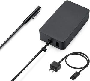 Surface アダプター 65W 電源ACアダプター 15V4A 充電器 Microsoft Surface Pro3 Pro4 Pro5 Pro6 Pro7 Pro X タブレット用 USBポート付