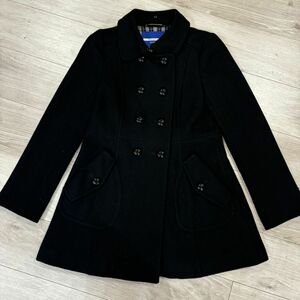 バーバリー ブルーレーベル 三陽商会 ウールコート ブラック 黒 36 ジャケット アウター BURBERLLY BLUE LABEL 畠BY1142-30