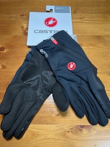 CASTELLI MORTIROLO GLOVE カステリ モルティローロ 防風 7℃対応 秋冬 長指グローブ ブラック　新品未使用