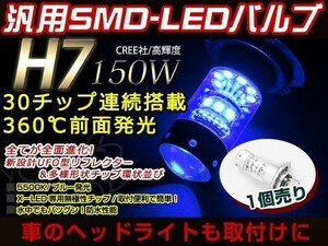 HONDA シルバーウイング MF01 LED 150W H7 バルブ ヘッドライト 12V/24V ブルー ファンレス ライト 車検対応 全面発光 ロービーム